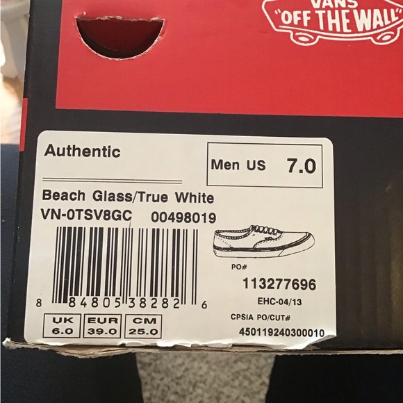 Vans Beach Glass/ True White - Mint Green Canvas Shoes - Picture 5 of 5